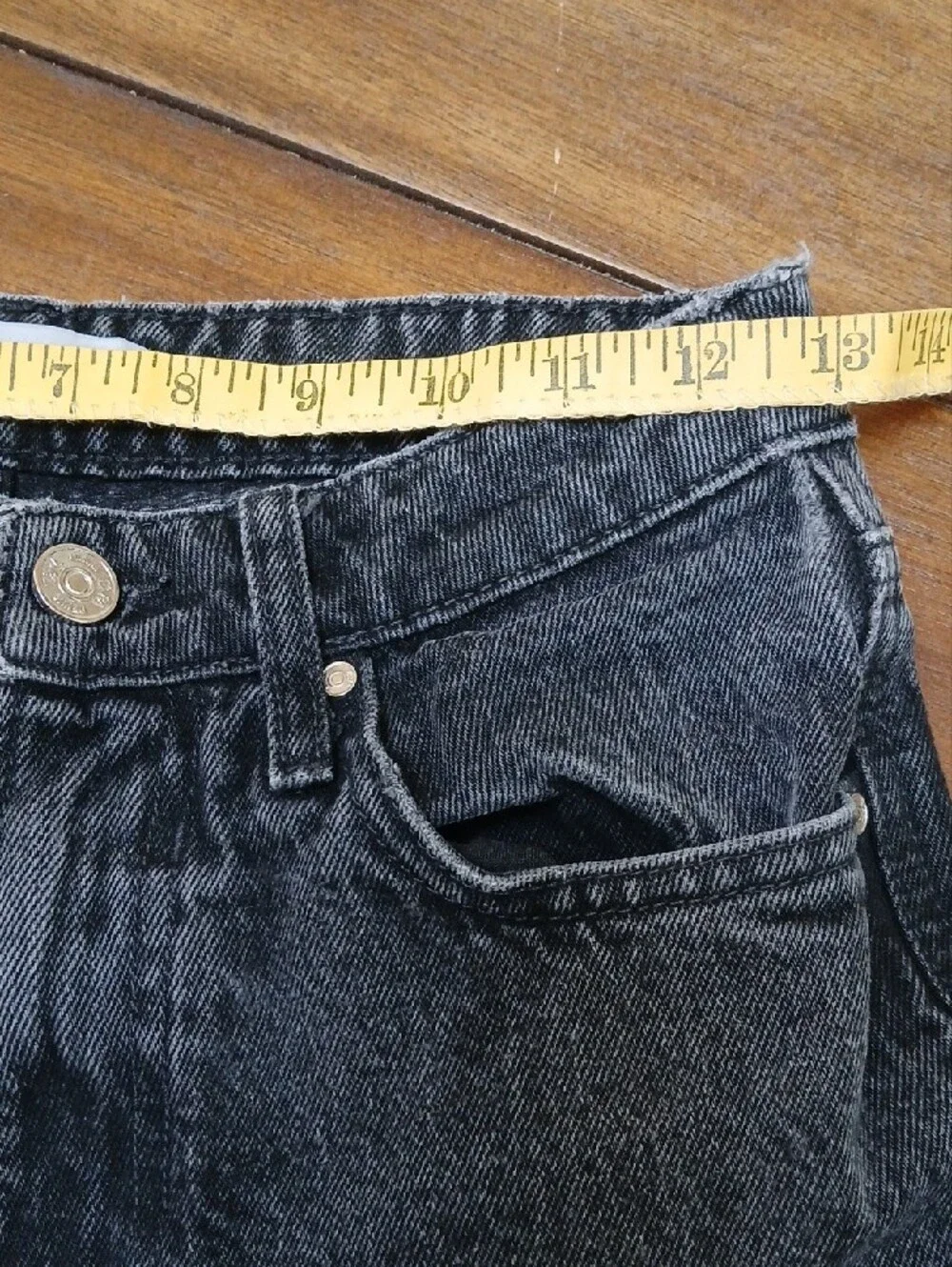 Zara Straight Black Washed Jeans with Frayed Hem